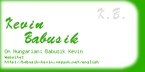 kevin babusik business card